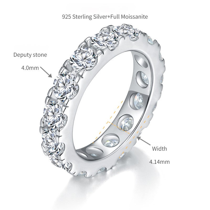 CELIA Stunning round Cut Moissanite Women's Wedding Band In Sterling Silver