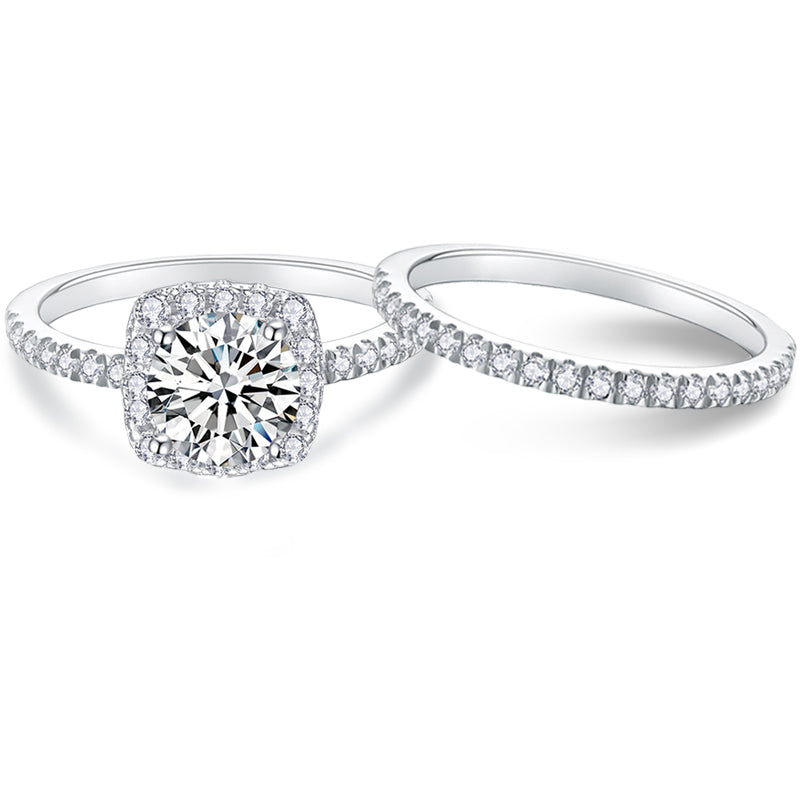 CELIA Halo Star Moissanite Wedding Set Promise Ring