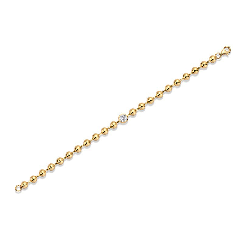 Moissanite Gold Bead Bracelet
Luxury Moissanite Bracelet