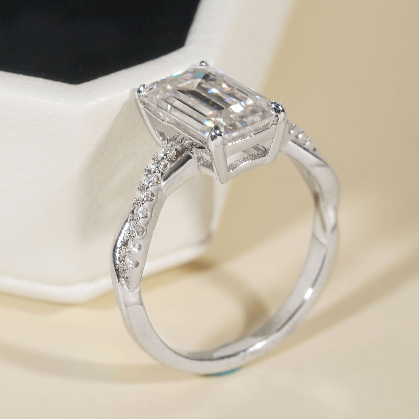 Moissanite Engagement Ring detail