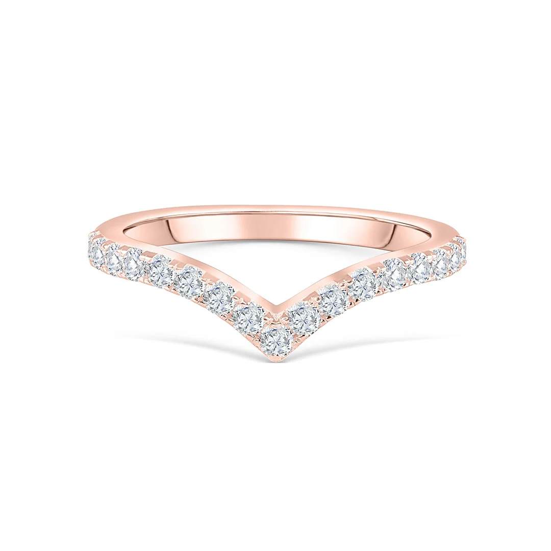v shaped ring rose color
