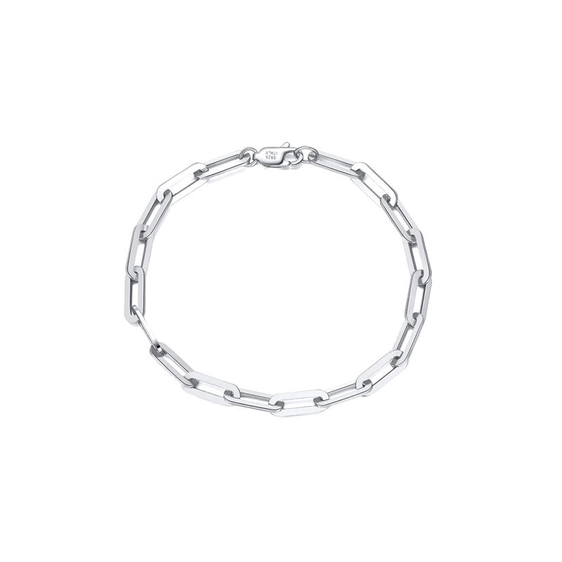 White gold plated jewelry Modern paperclip bracelet