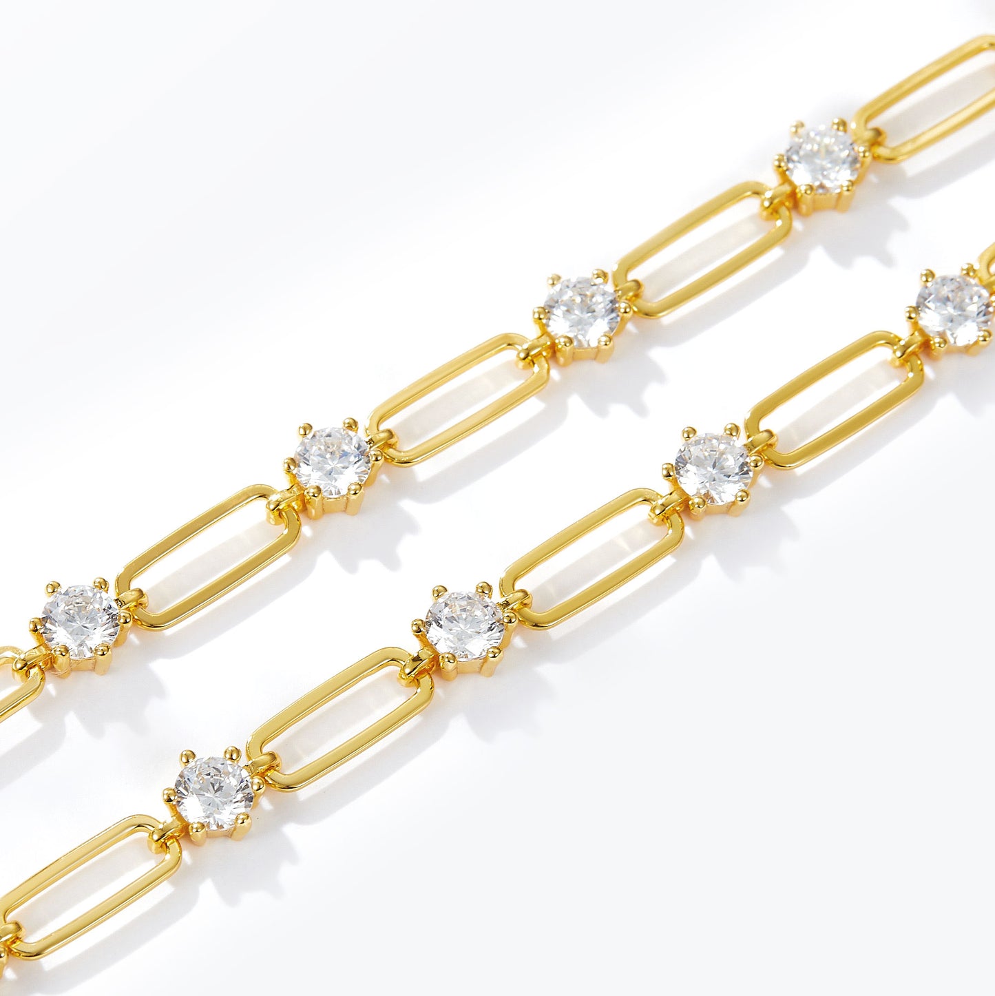 White Gold-Plated Paperclip Bracelet