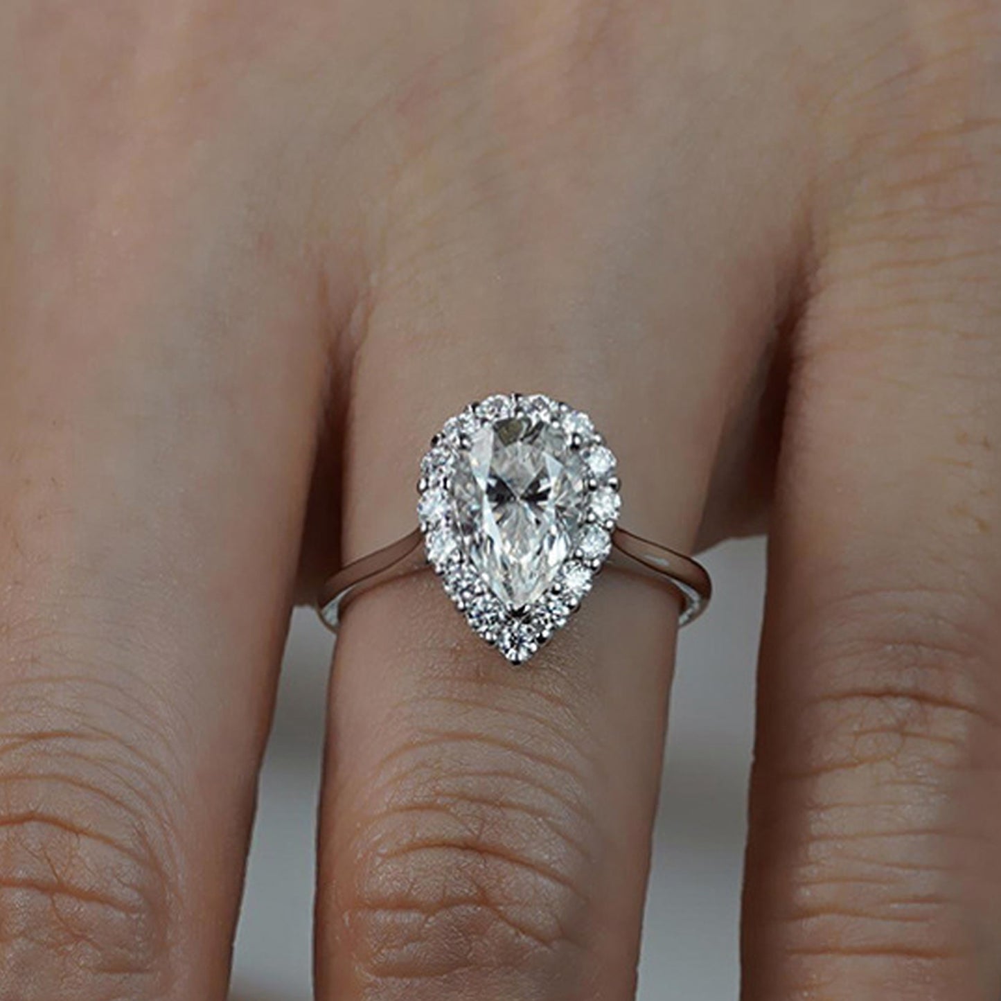 CELIA Pear-Shaped Moissanite Solitaire Ring