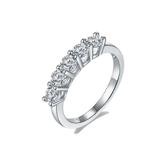 CELIA Classic 5 Stone Moissanite Ring Women's Anniversary Rings