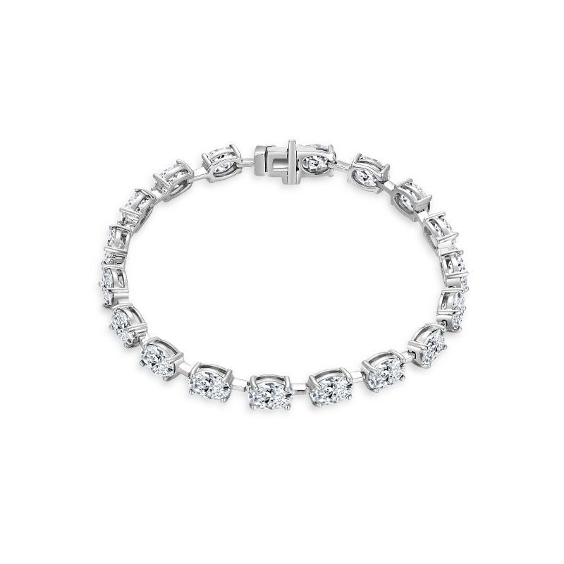 CELIA Oval Cut Sterling Silver Moissanite Tennis Bracelet