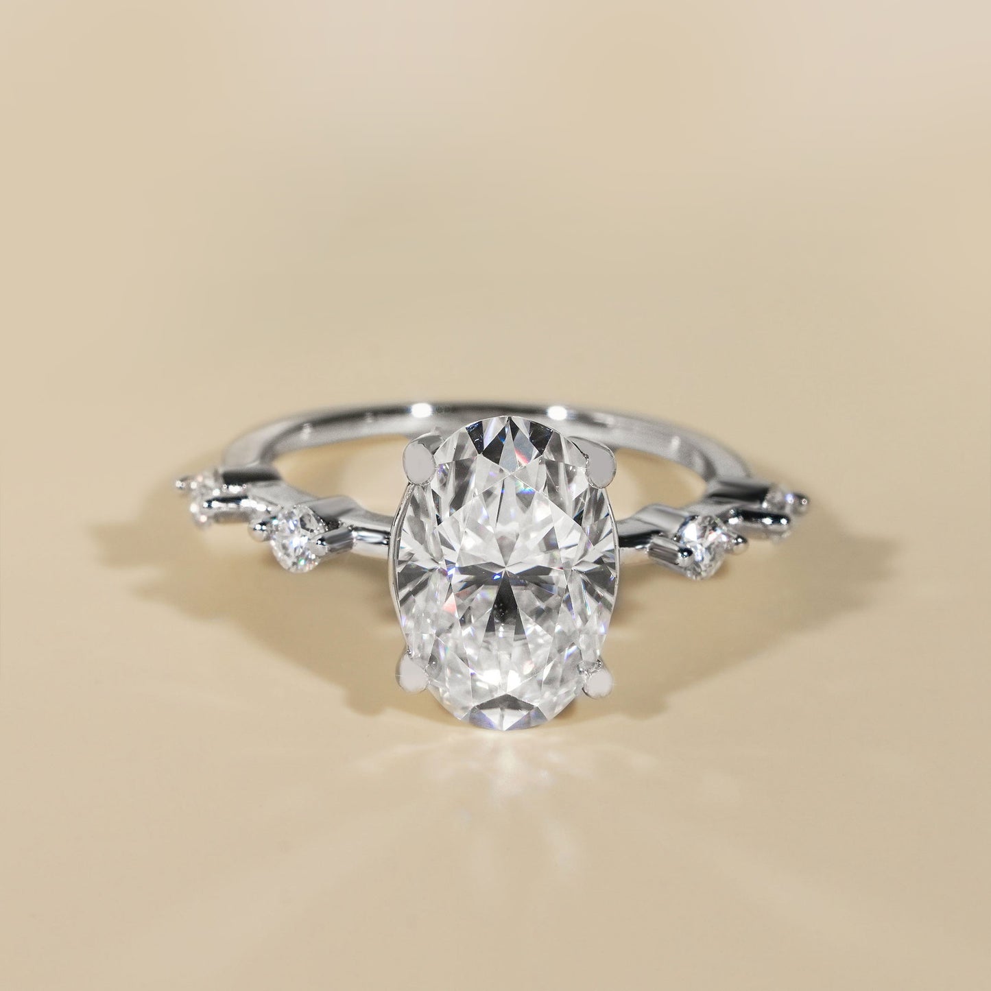 CELIA Hidden Halo-Shaped Moissanite Ring