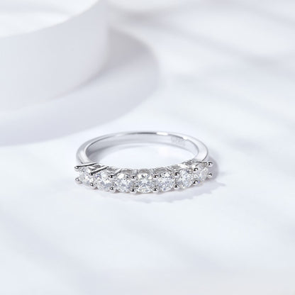 CELIA Moissanite Wedding Band Half Eternity  Stackable Ring for Women