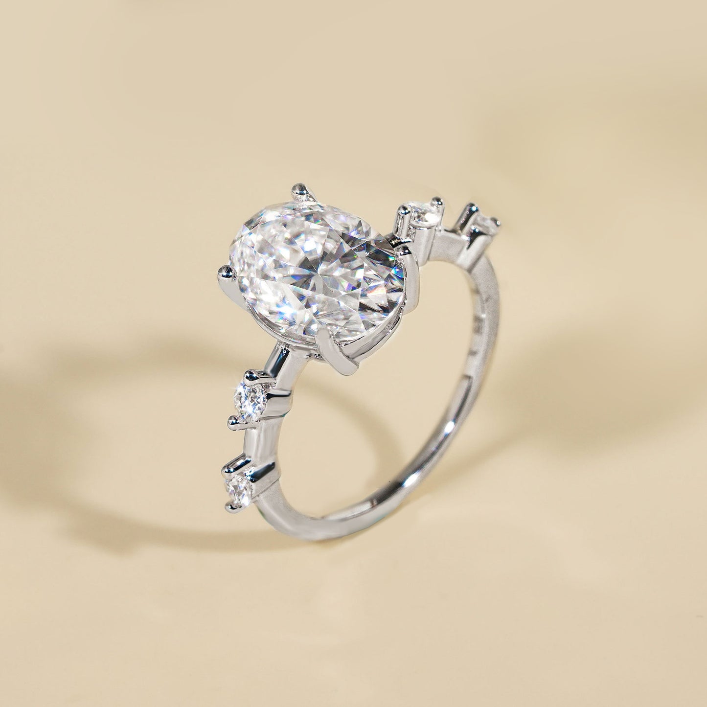 CELIA Hidden Halo-Shaped Moissanite Ring