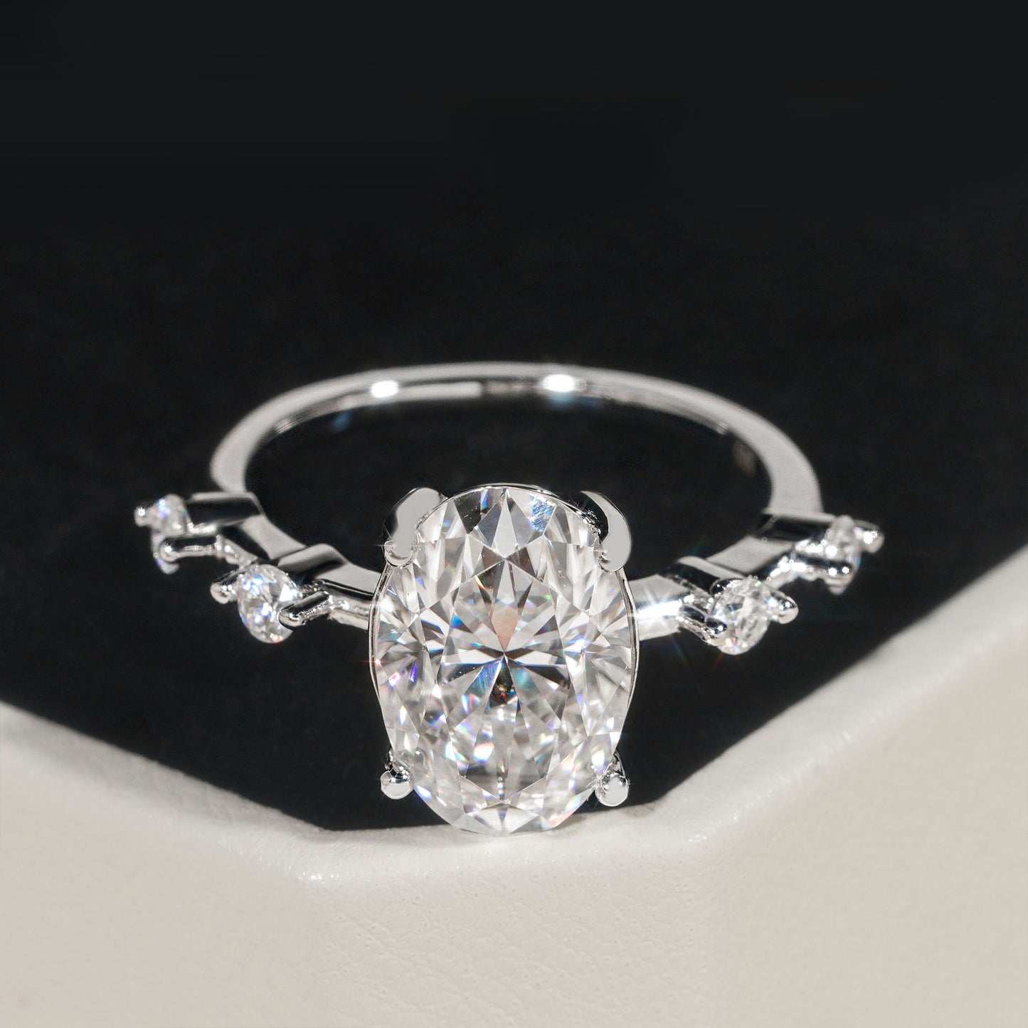 CELIA Hidden Halo-Shaped Moissanite Ring