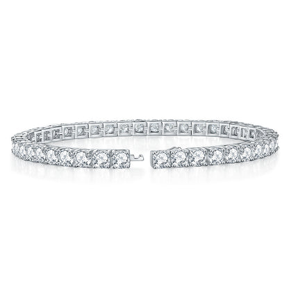 CELIA Romantic Simple moissanite Round Cut Bracelet for Women In Sterling Silver