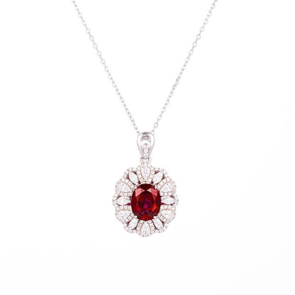 CELIA  Lab-Created red Sapphire and Created White Halo Sapphire Three Piece Set