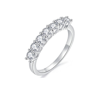 CELIA Moissanite Wedding Band Half Eternity  Stackable Ring for Women