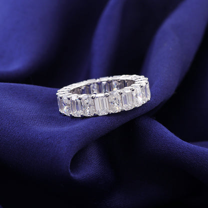 Emerald cut Moissanite Anniversary Band