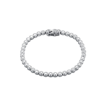 Round Moissanite Bracelet Bezel Setting Moissanite