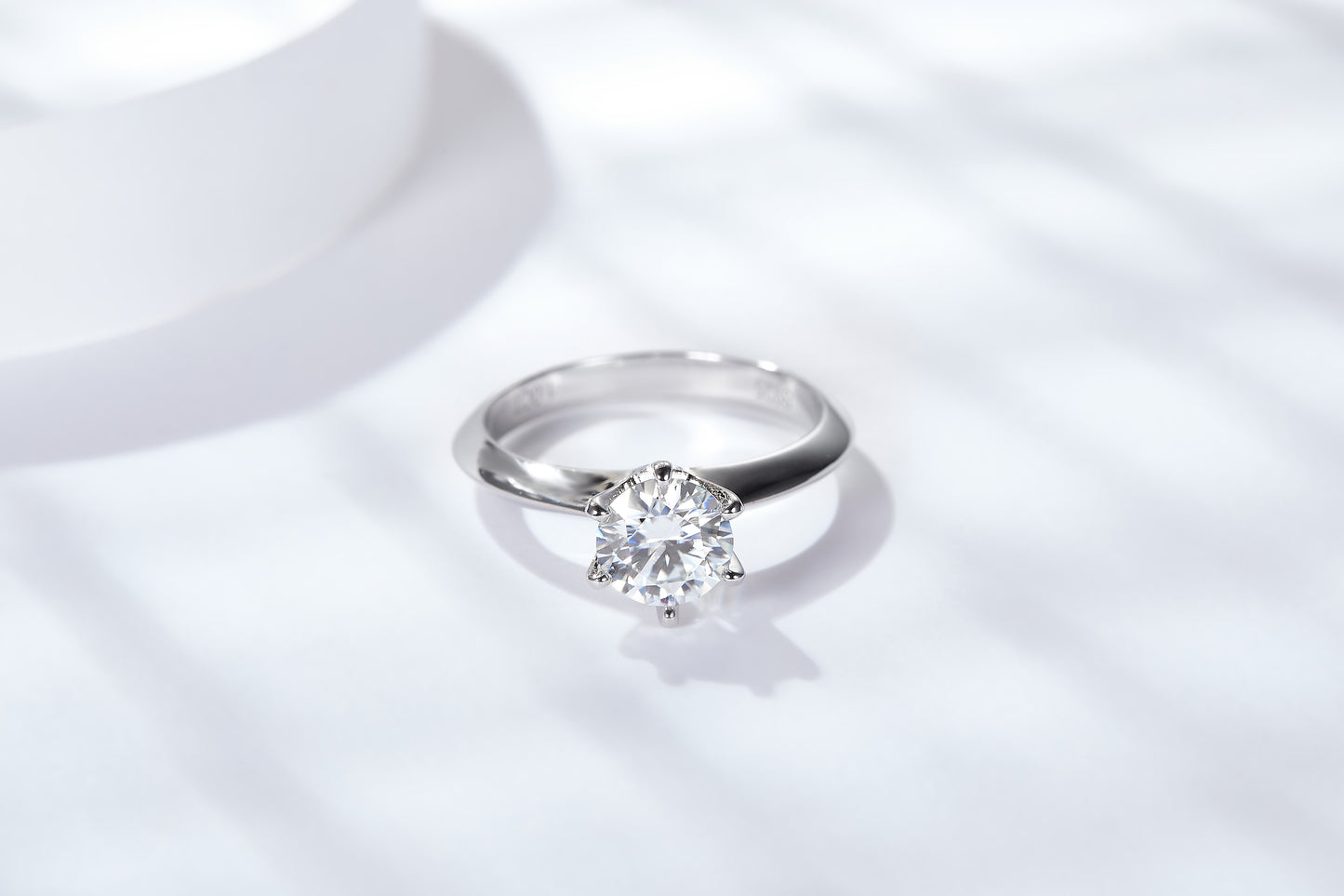 classic moissanite solitaire ring