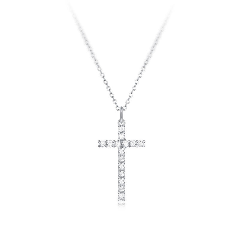 Moissanite Jewelry Necklace Timeless Cross Pendant