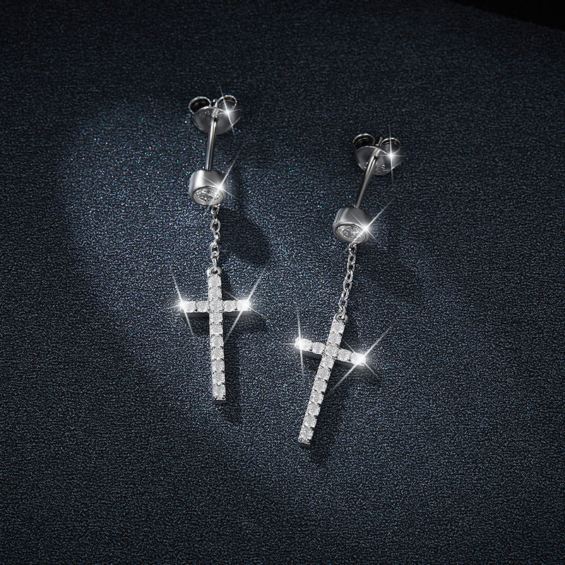 cross earrings women