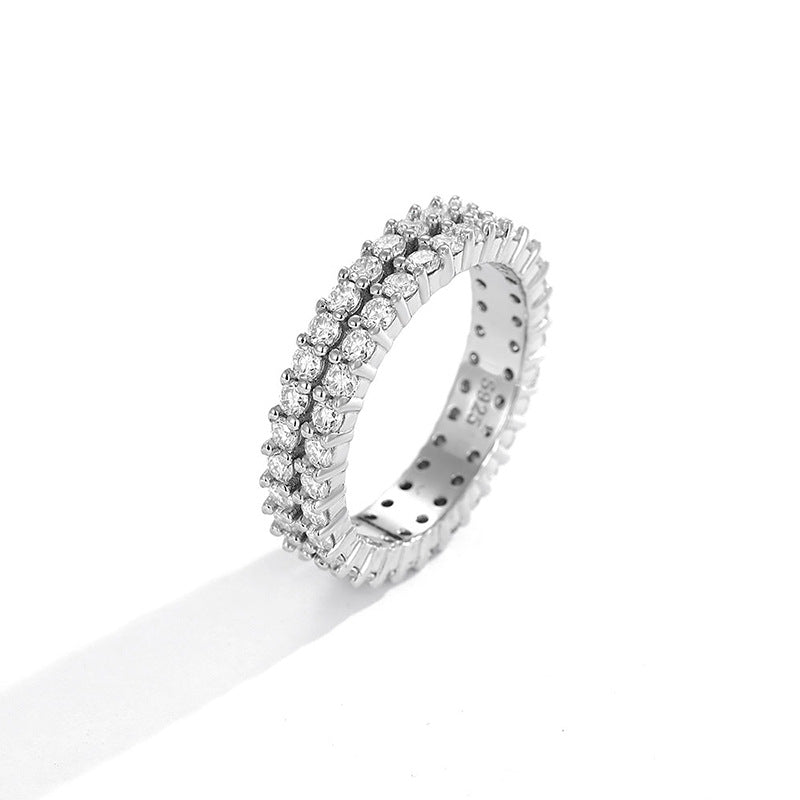 Dual Row Moissanite Eternity Ring