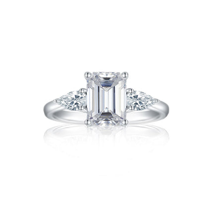 Emerald Cut Moissanite Ring Moissanite Engagement Ring