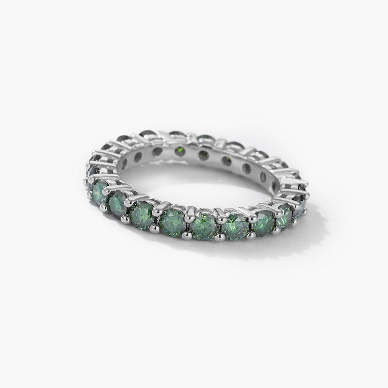 green moissanite ring