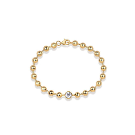 Bezel Solitaire Moissanite Bracelet
18K Gold-Plated Bracelet