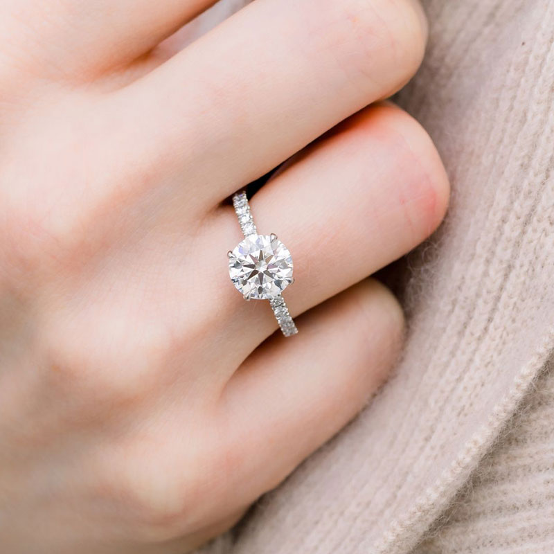 CELIA Round Cut Half-Coverage Moissanite Engagement Ring