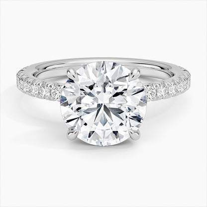 CELIA Round Cut Half-Coverage Moissanite Engagement Ring