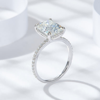 4ct moissanite ring   radiant-cut moissanite   engagement ring