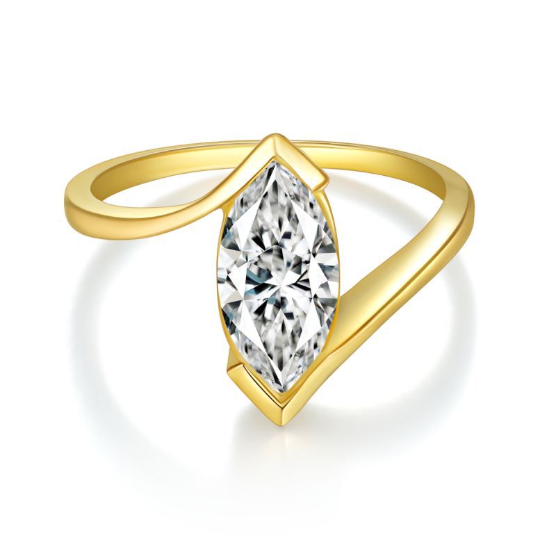 Moissanite Ring Engagement Ring Marquise Shaped