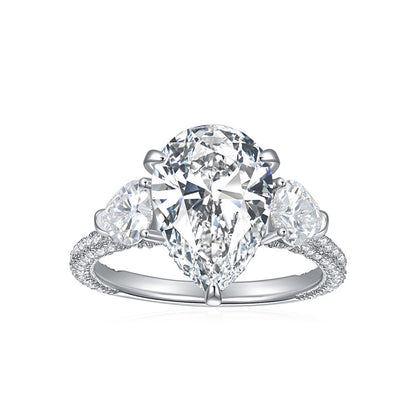 Timeless Pear Shaped Moissanite Engagement Ring