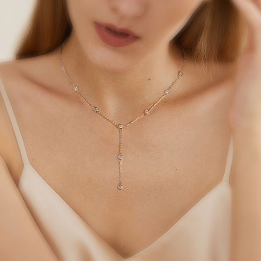 Moissanite Y-Necklace, Moissanite Jewelry for Women