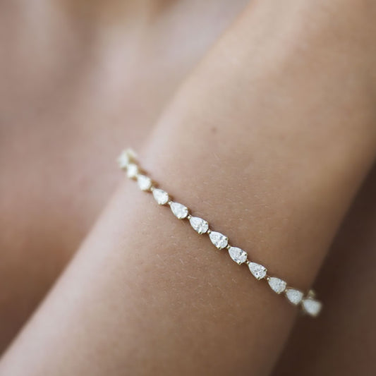 Pear Cut Moissanite Tennis Bracelet