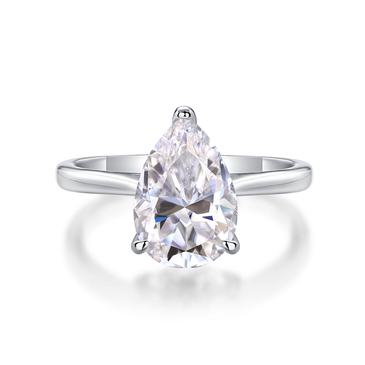 CELIA  solitaire Pear Moissanite Ring