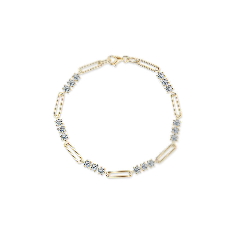 Gold-Plated Paperclip Bracelet
Adjustable Moissanite Bracelet