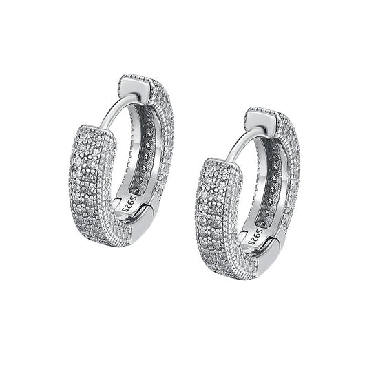 CELIA moissanite Pave Huggie Earrings