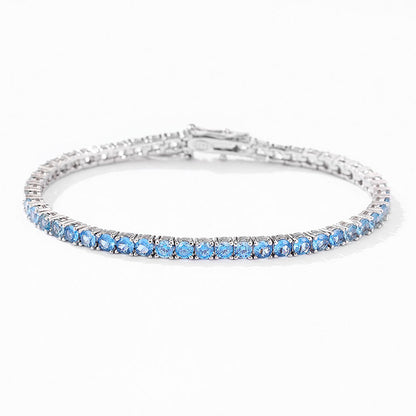 blue Sapphire Tennis Bracelet Synthetic Spinel