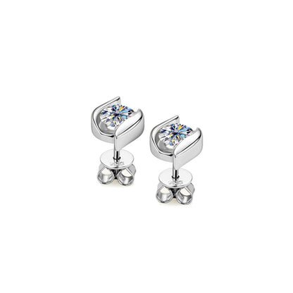 Solitaire Moissanite earrings