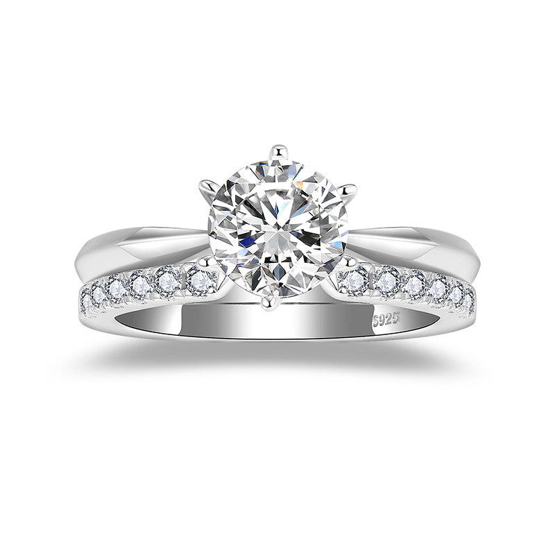 Engagement Moissanite Rings wedding set Stackable ring