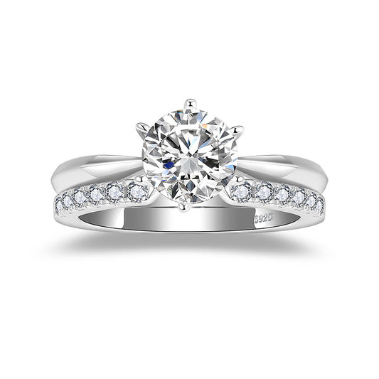 Engagement Moissanite Rings wedding set Stackable ring