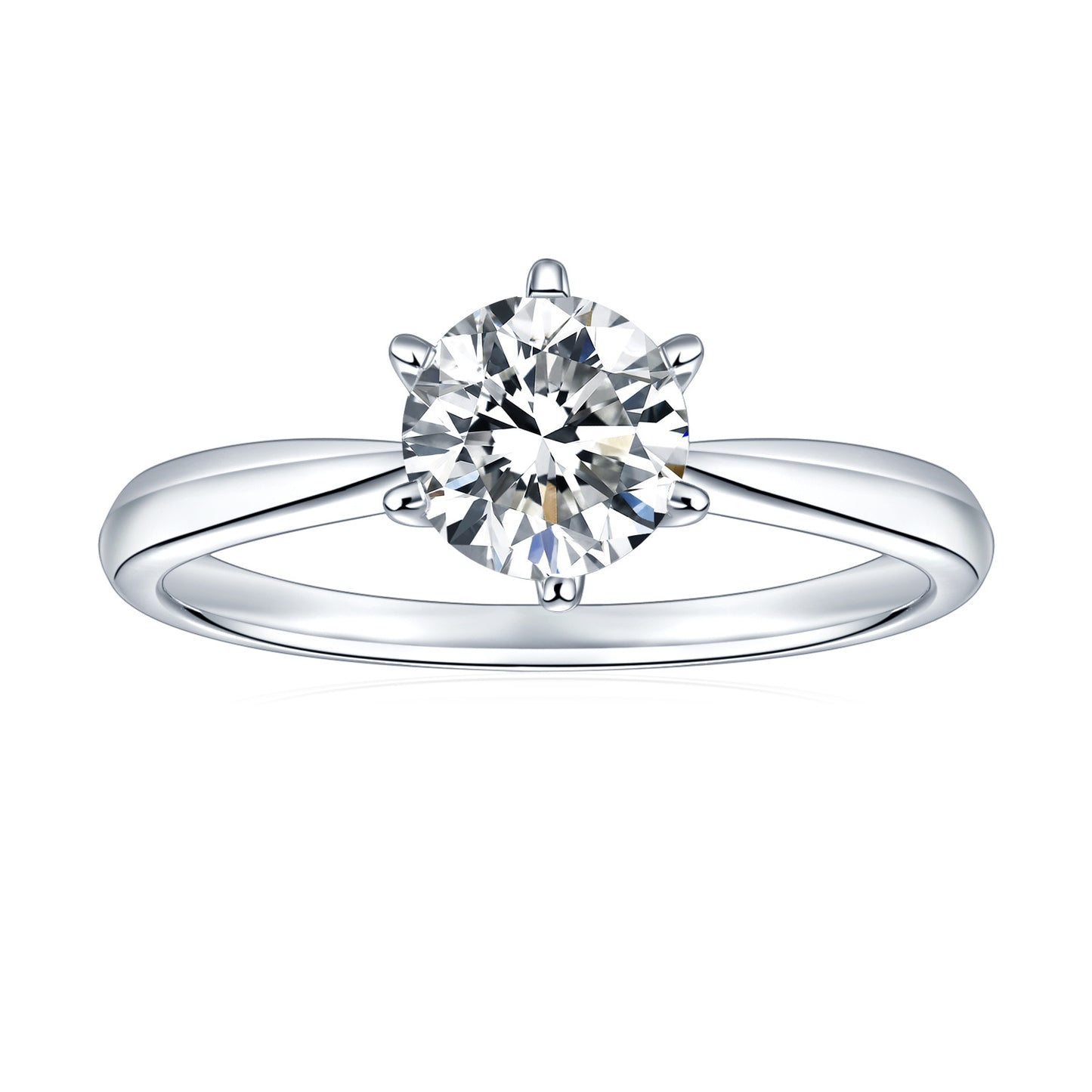 Six-prong solitaire ring