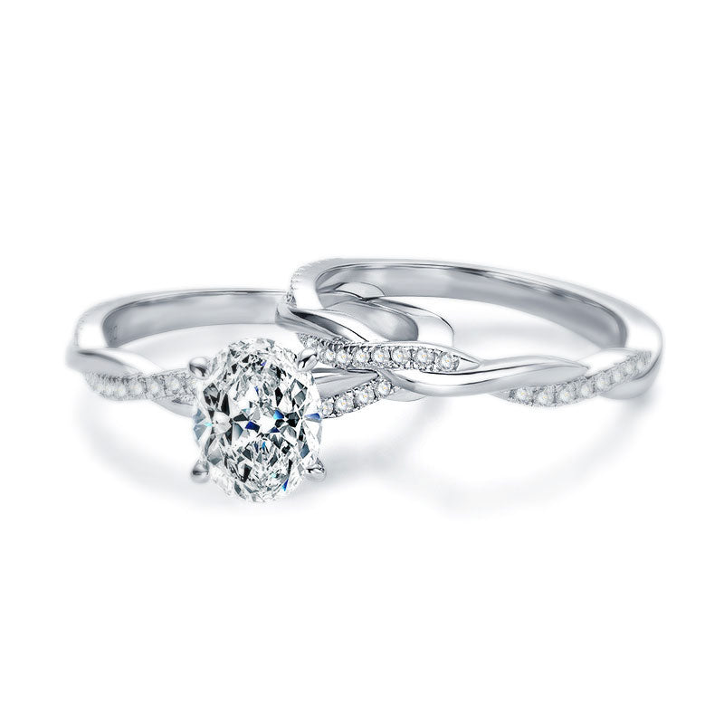 CELIA Round Cut Twisted Vine Nature Inspired moissanite Wedding Set