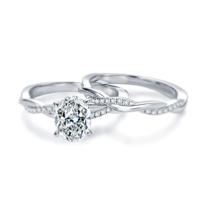 CELIA Round Cut Twisted Vine Nature Inspired moissanite Wedding Set