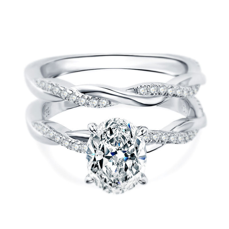 CELIA Round Cut Twisted Vine Nature Inspired moissanite Wedding Set