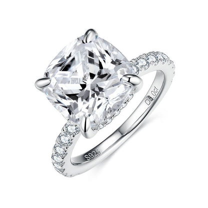 5 carat cushion cut moissanite ring