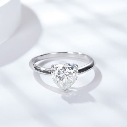 Solitaire heart cut ring