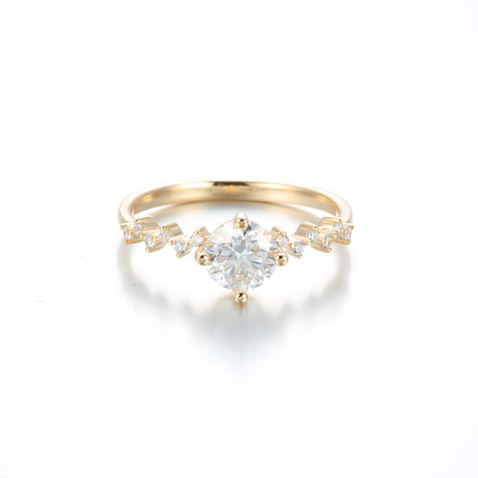 Champagne Gold Moissanite Engagement Ring