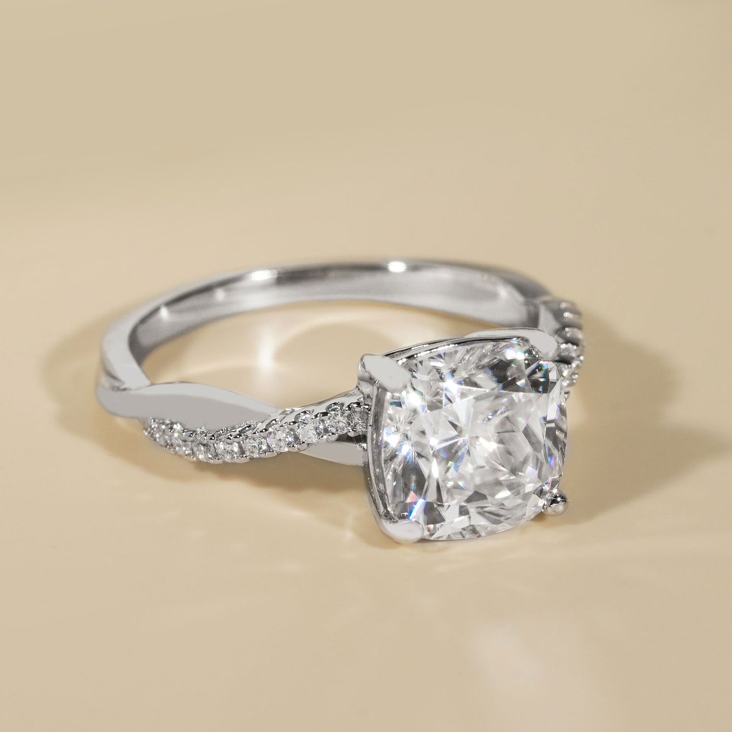  Cushion Cut  Engagement Rings Nature Inspired Moissanite Rings