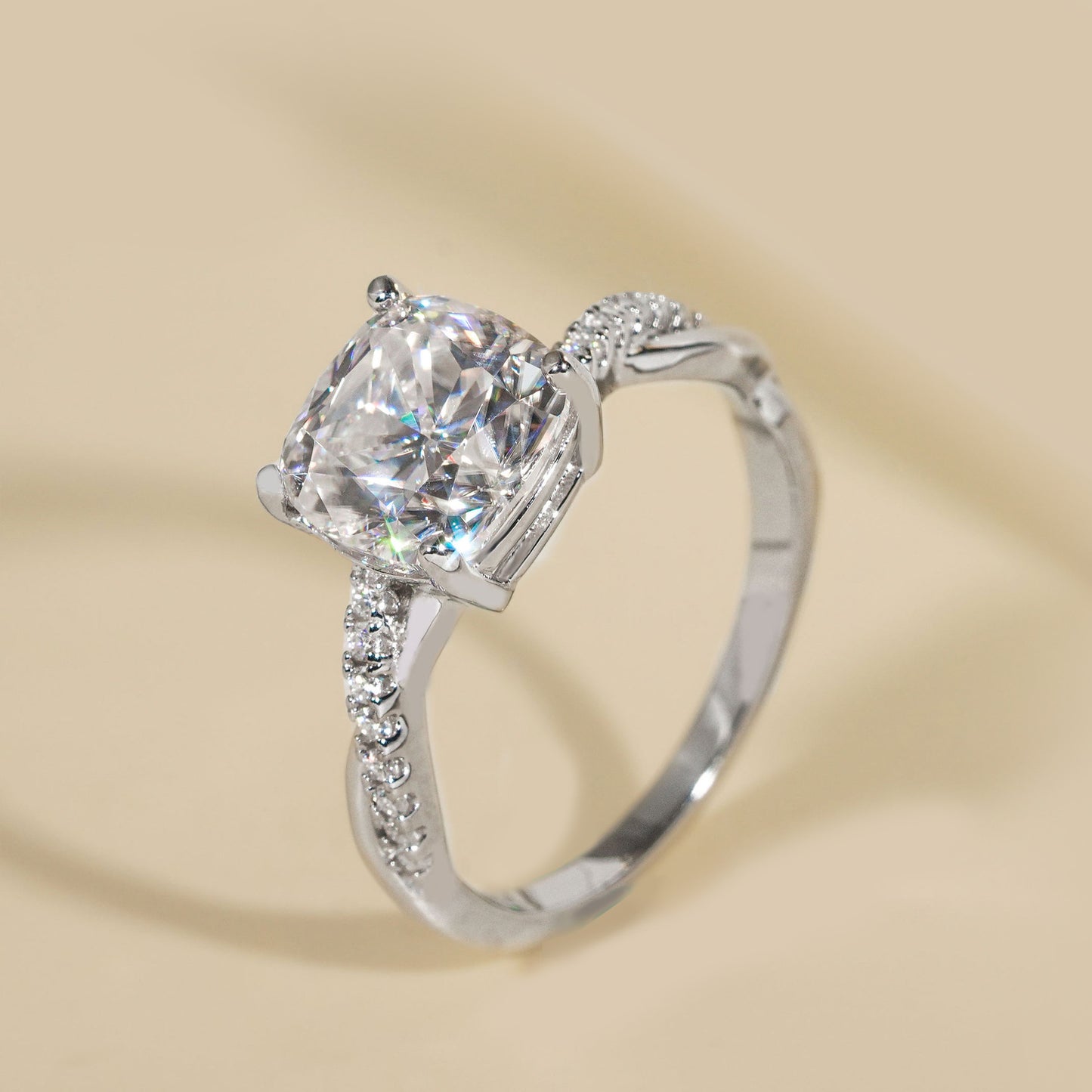 Nature Inspired moissanite Engagement Rings shine moissanite ring 