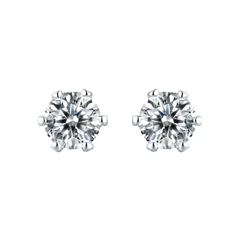  six prong moissanite stud earrings moissanite earrings 